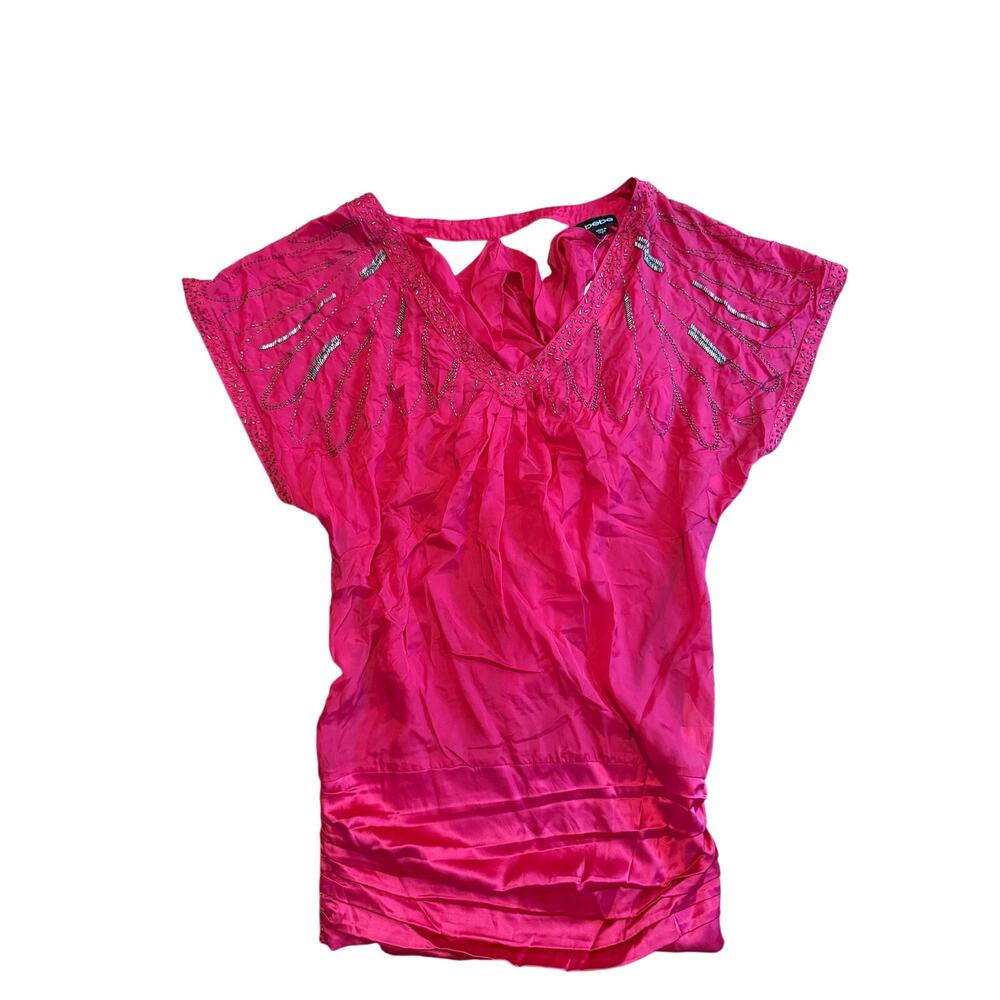 NWT Bebe Vintage Pink Beaded Kimono Top S